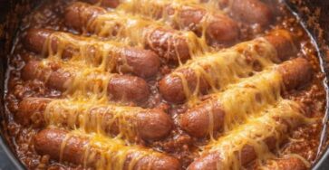 Crockpot Chili Cheese Dogs
